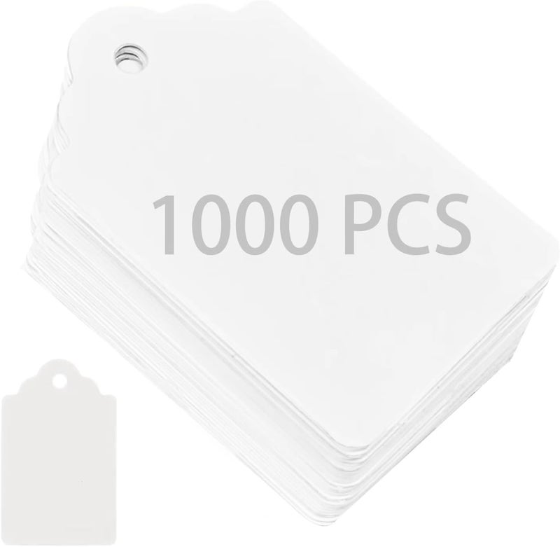 OLPDDZ 1000PCS White Blank Unstrung Price Tags, Micro Tagging Gun，1.75 x 1.093 Inches - Premium Quality Durable Paper Hang Tags for Clothing, Retail, Ideal for Gift Labeling and Sale Pricing - Image 1
